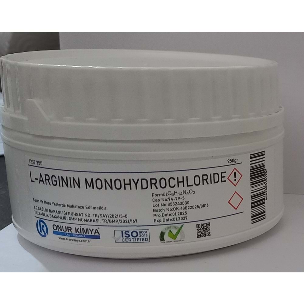 L-ARGININE MONOHYD.250 GR( L ARJİNİN HİDROKLORÜR)