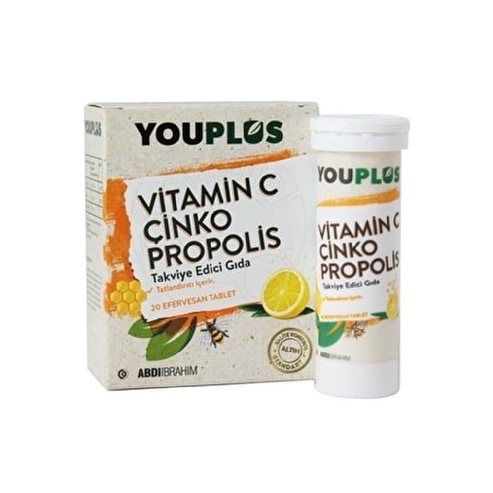 YOUPLUS VİTAMİN C ÇİNKO PROPOLİS 20 EFERVESAN TABLET