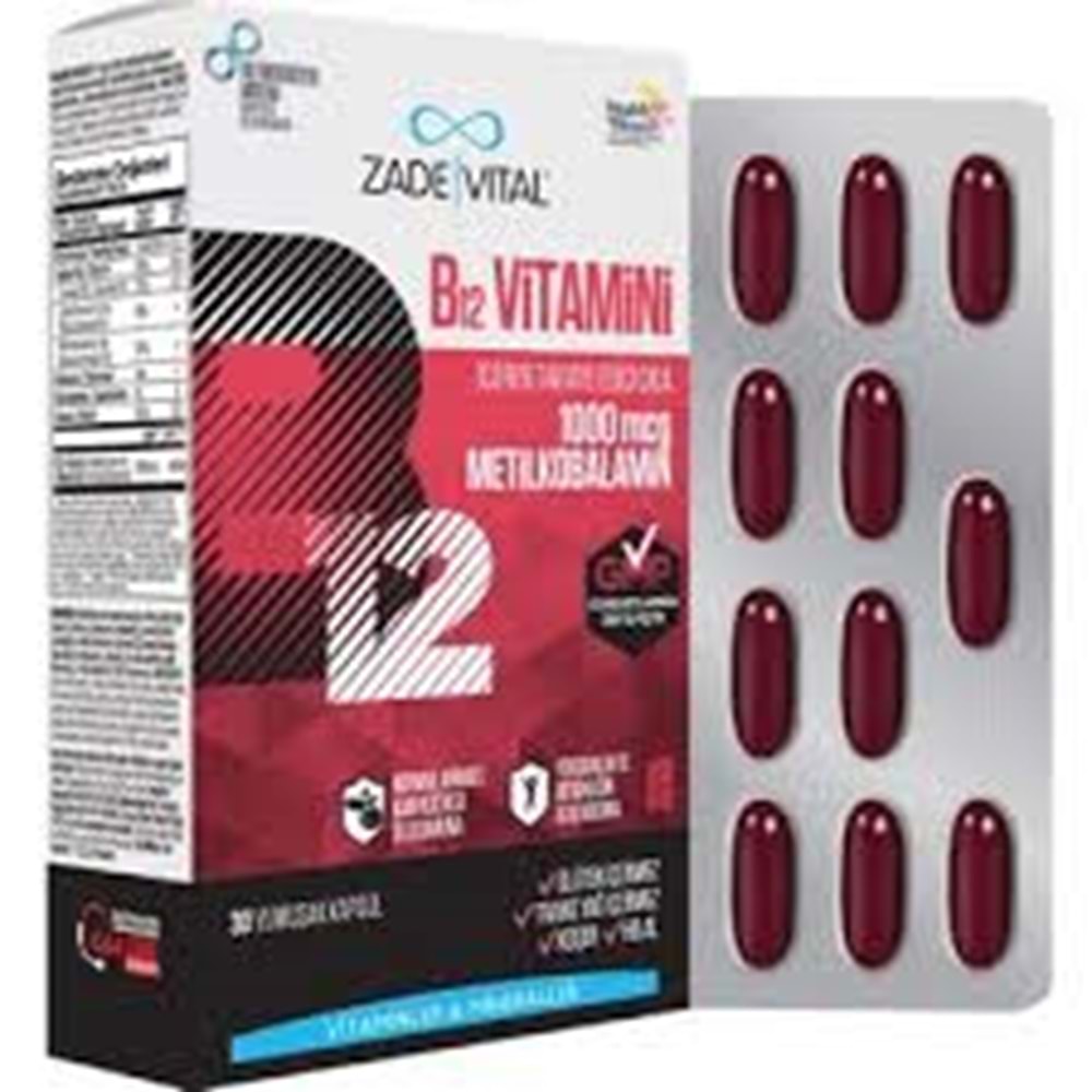 ZADE VİTAL B12 VİTAMİNİ 30 KAPSÜL