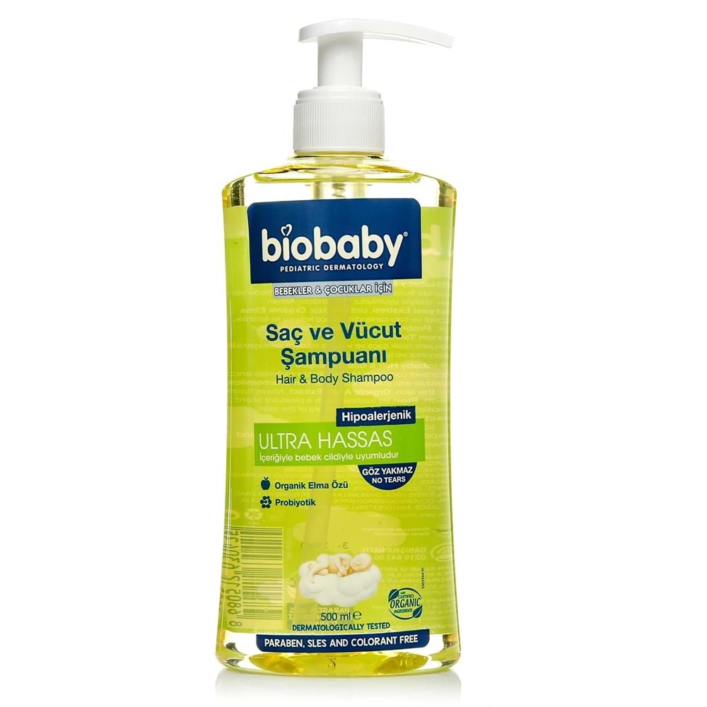 BİOBABY BEBEK ŞAMPUANI SAÇ VE VÜCUT 500 ML