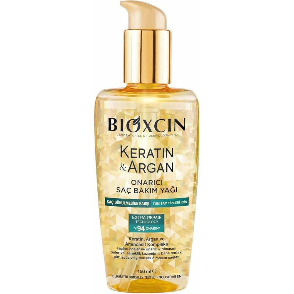 BİOXCİN KERATİN & ARGAN ONARICI SAÇ BAKIM YAĞI 150 ML ( TÜM SAÇLAR İÇİN )