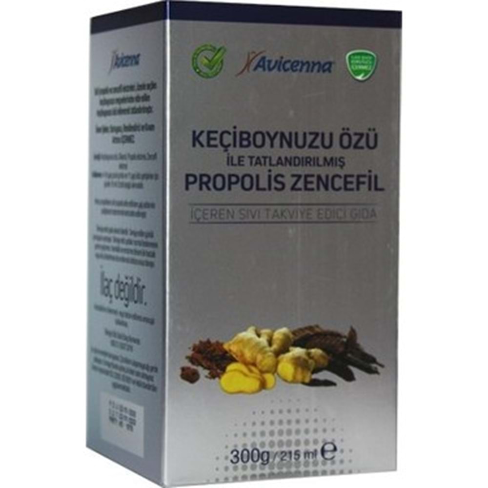 AVİCENNA KEÇİ BOYNUZU ÖZLÜ PROPOLİS ZENCEFİL EKSTRESİ 300 G 215 ML TAHTA KAŞIK HEDİYELİ