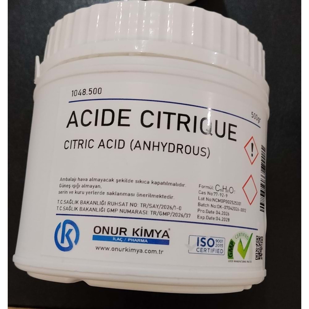 ACIDE CITRIQUE 500 GR(ASİT SİTRİK) 1686