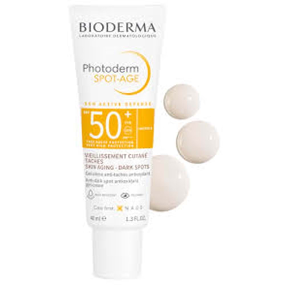 BİODERMA PHOTODERM SPOT-AGE SPF50+ 40 ML ( LEKELİ CİLTLER İÇİN ) YAŞLANMA KARŞITI GÜNEŞ KREMİ