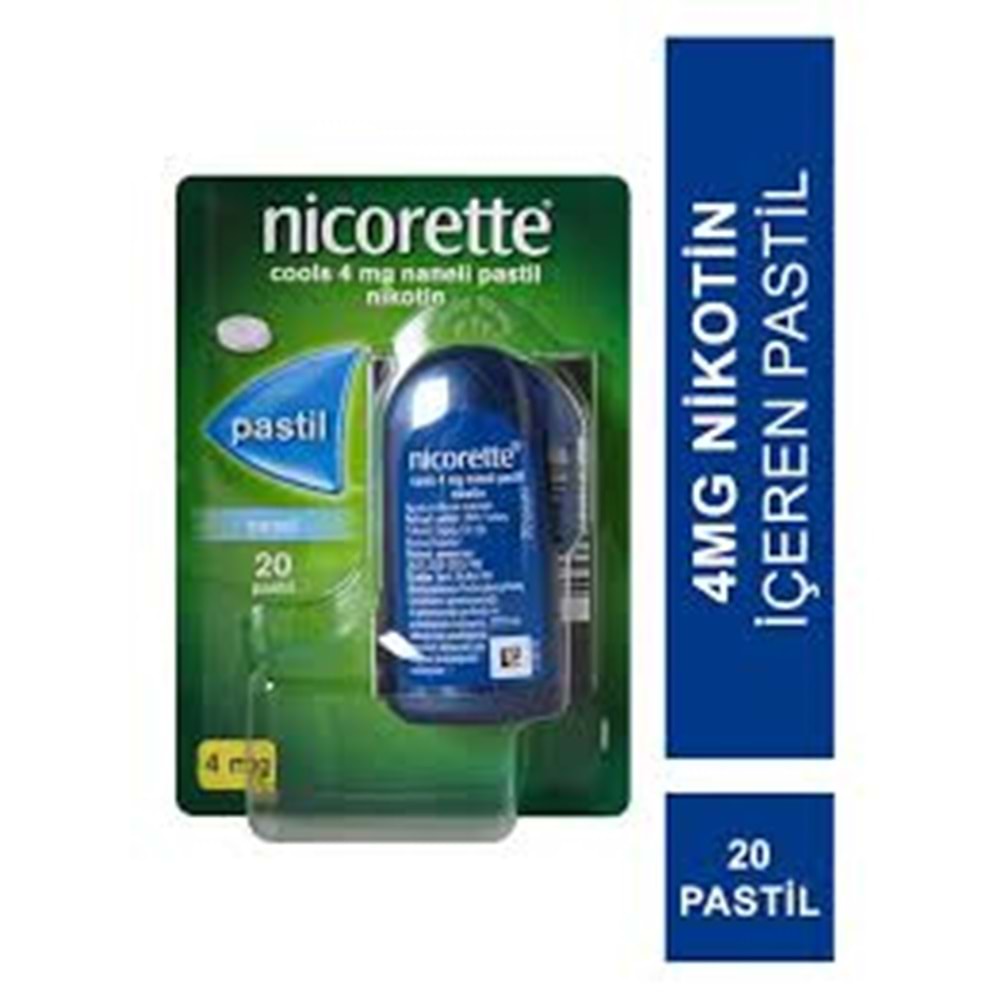 NİCORETTE COOLS 4 MG NANELİ NİCOTİN PASTİL 20 Lİ