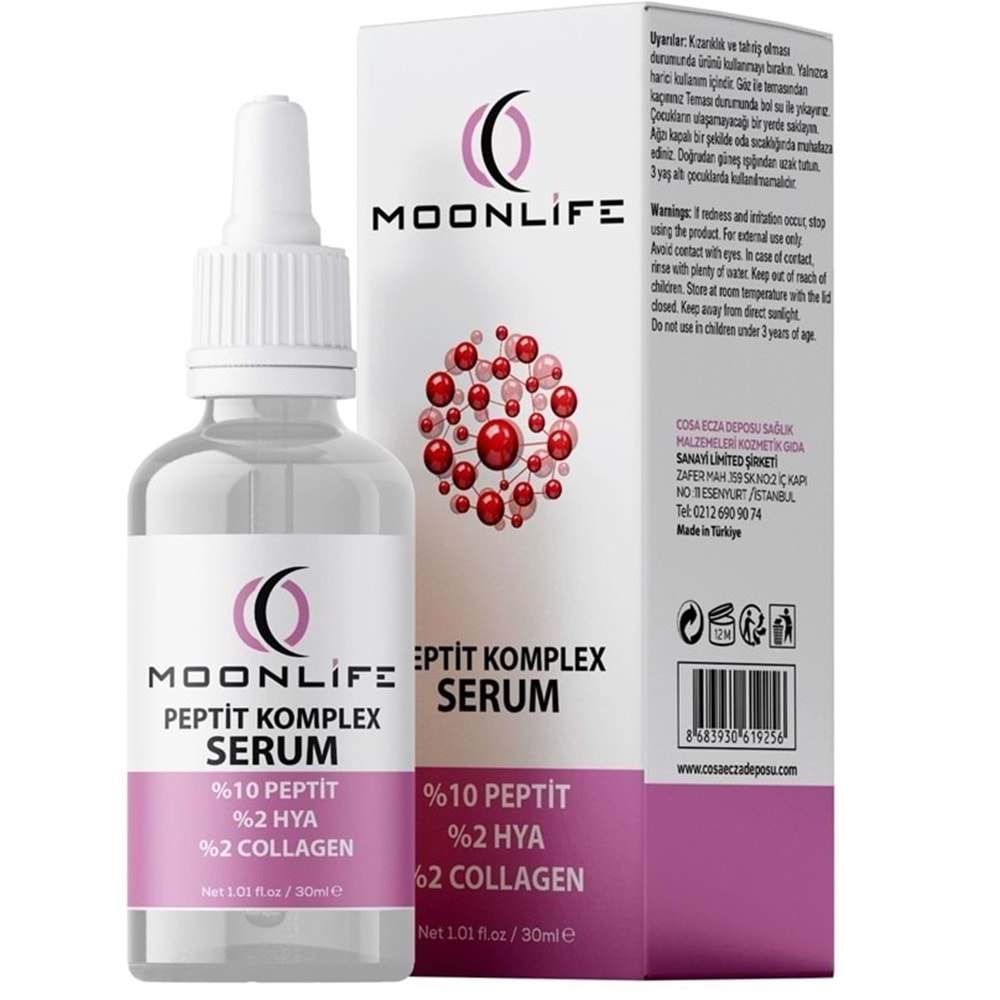 MOON LİFE PEPTİT KOMPLEX SERUMU 30 ML ( YAŞLANMA KARŞITI )