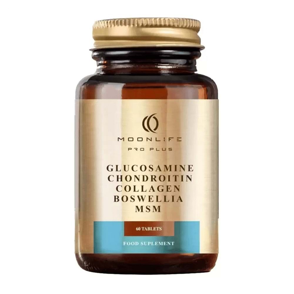 MOON LİFE PRO PLUS GLUCOSAMİNE & CHONDROİTİN & MSM & COLLAGEN & BOSWELLİA 60 TABLET