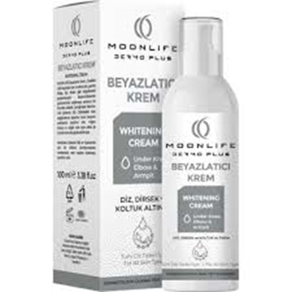 MOON LİFE DERMO PLUSBEYAZLATICI KREM 100 ML ( CİLT BAKIM KREMİ ) DİZ DİRSEK KOLTUK ALTI