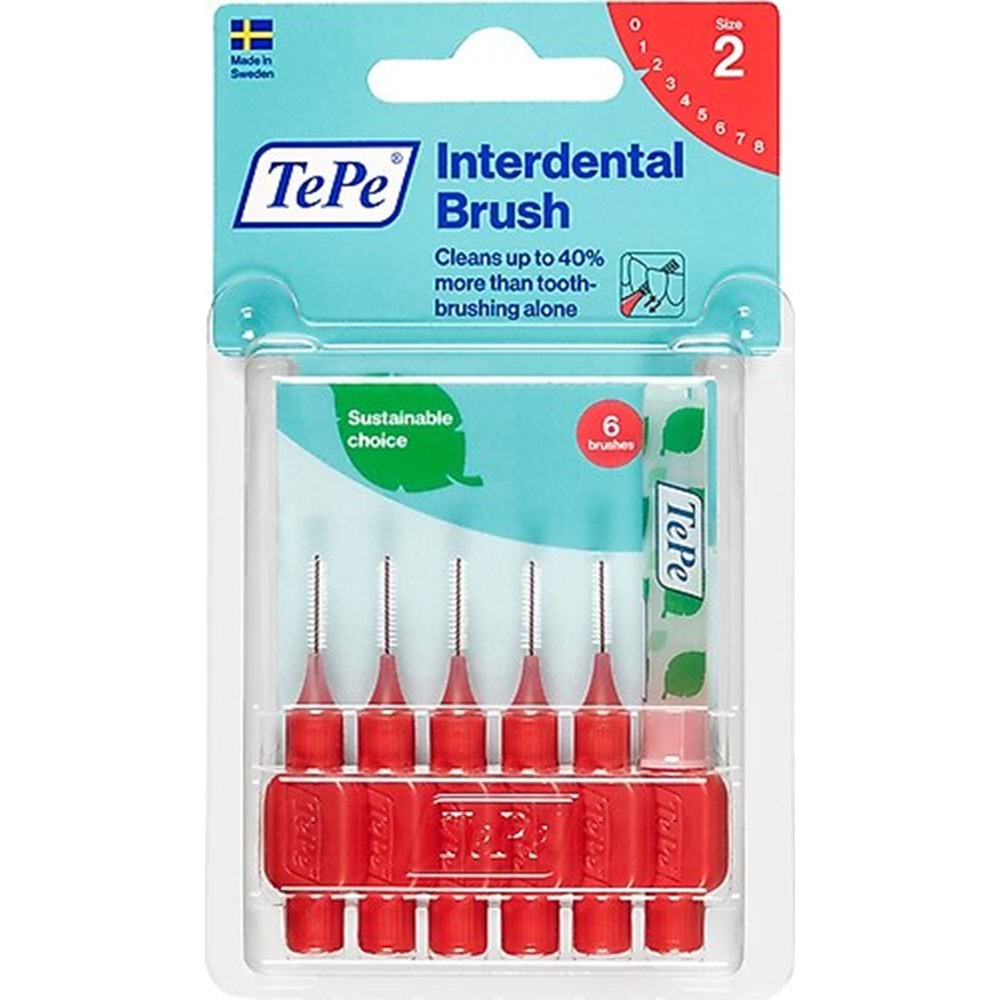 TEPE ARA YÜZ FIRÇASI 6 LI BİLİST KIRMIZI 0,5 MM NO:2