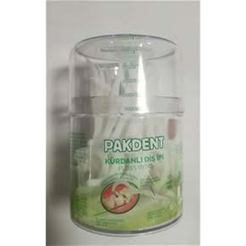 PAKDENT DİŞ İPİ KÜRDANLI 50 Lİ SİLİNDİR