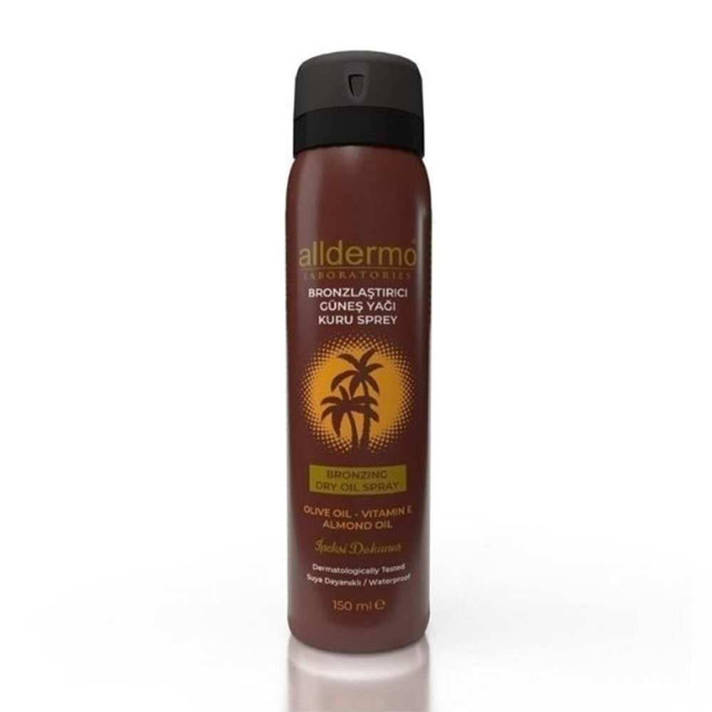 ALLDERMO BRONZLAŞTIRICI GÜNEŞ YAĞI KURU SPREY FORMU 150 ML