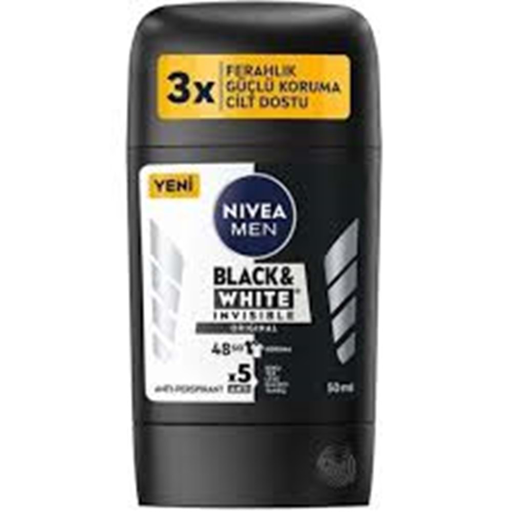 NİVEA DEODORANT STİCK 50 ML MEN BLACK& WHITE