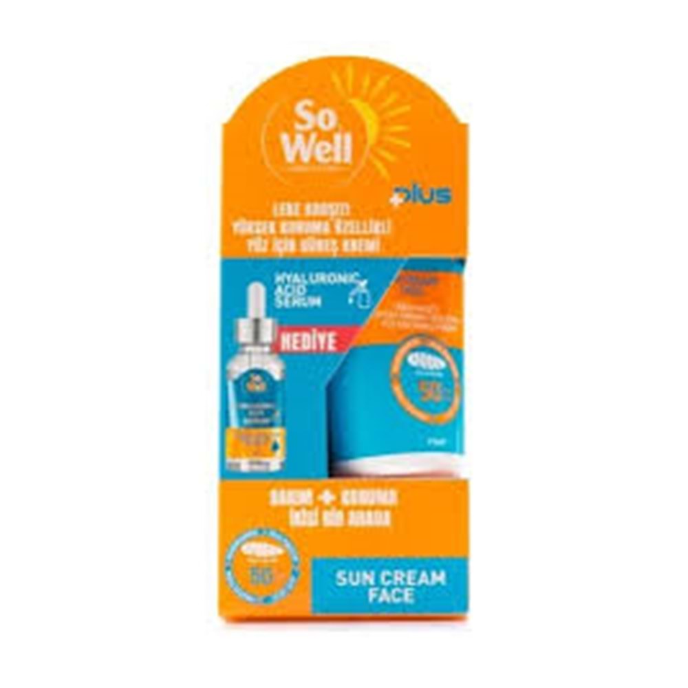 SOWEL PLUS GÜNEŞ KREMİ SPF50 75 ML SERUM HEDİYELİ