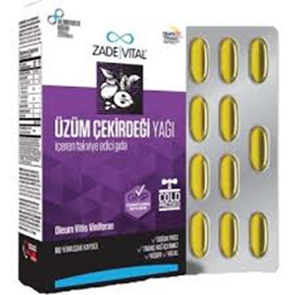 ZADE VİTAL ÜZÜM ÇEKİRDEĞİ YAĞI 30 SOFTJEL