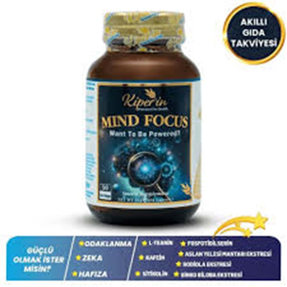 KİPERİN MİND FOCUS 60 KAPSÜL ( ASLAN YELESİ & SİTİKOLİN )