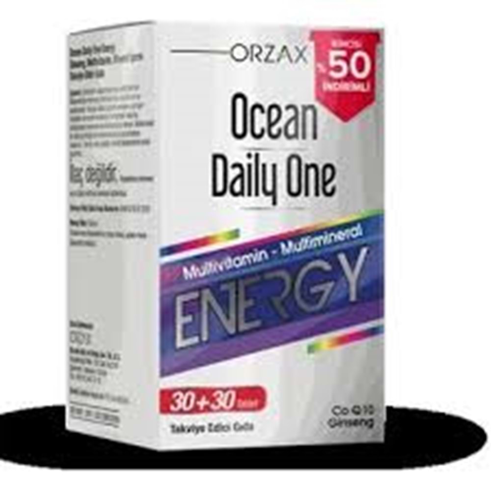 OCEAN DAİLY ONE ENERGY 30 + 30 TABLET % 50 İNDİRİMLİ 60 TABLET