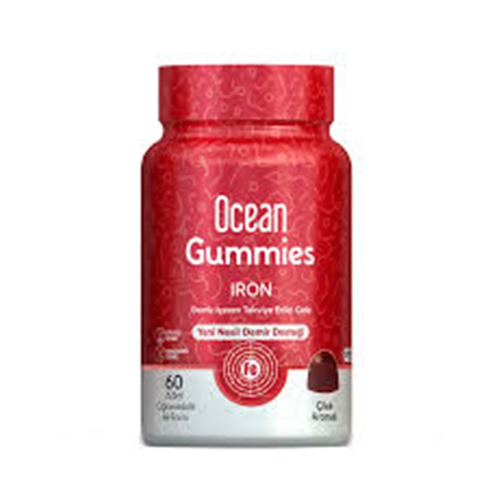 OCEAN GUMMİES İRON ( DEMİR ) KİDS ÇİĞNENEBİLİR JEL FORM 60 LI