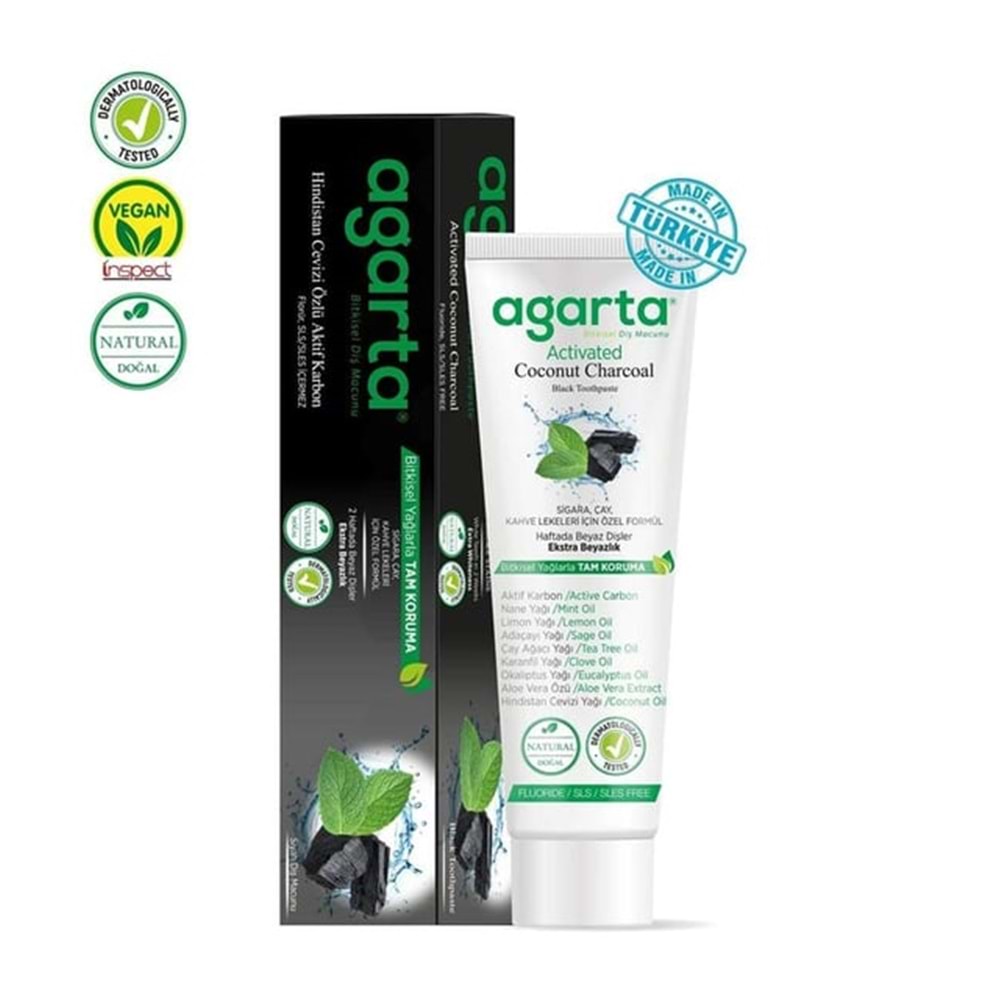 AGARTA DOĞAL DİŞ MACUNU AKTİF KARBONLU 100 ML