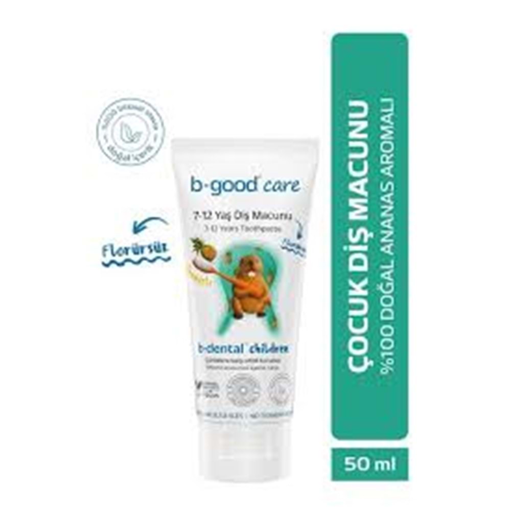 B-GOOD FLORÜRSÜZ ÇOCUK DİŞ MACUNU 7-12 YAŞ 50 ML