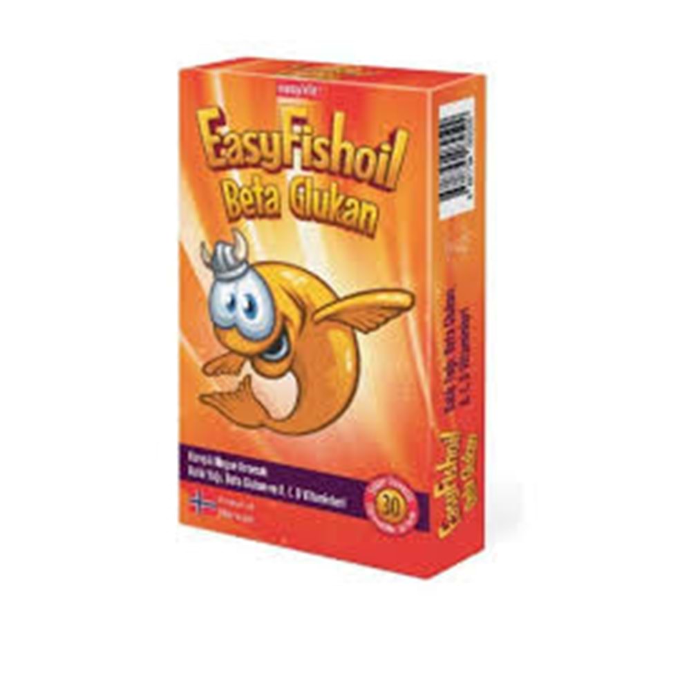 EASY FİSHOİL BETA GLUKAN 30 JEL TABLET ( KARIŞIK MEYVE AROMALI )