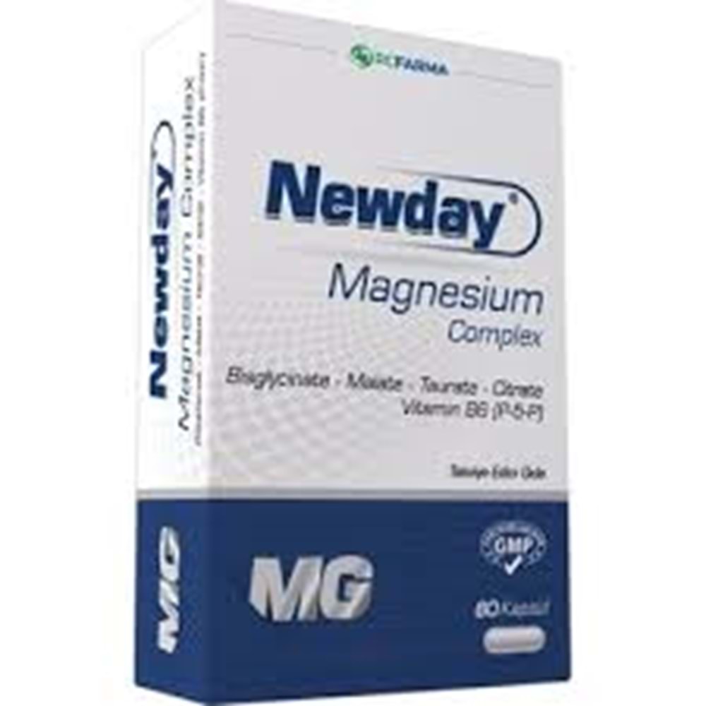 NEWDAY MAGNEZYUM COMPLEX 60 KAPSÜL ( GLİSİNAT&MALAT&TAURAT&SİTRAT )