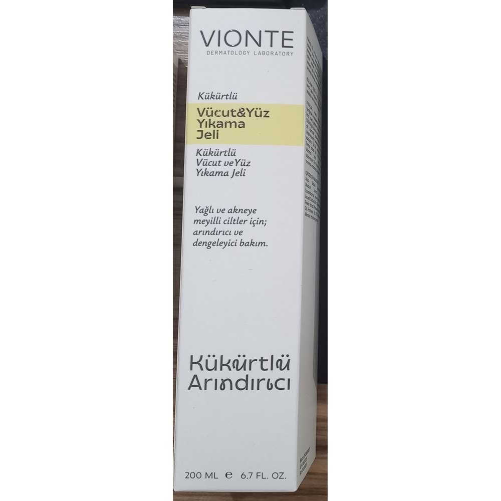 VİONTE KÜKÜRTLÜ YÜZ VE VÜCUT YIKAMA JELİ 200 ML