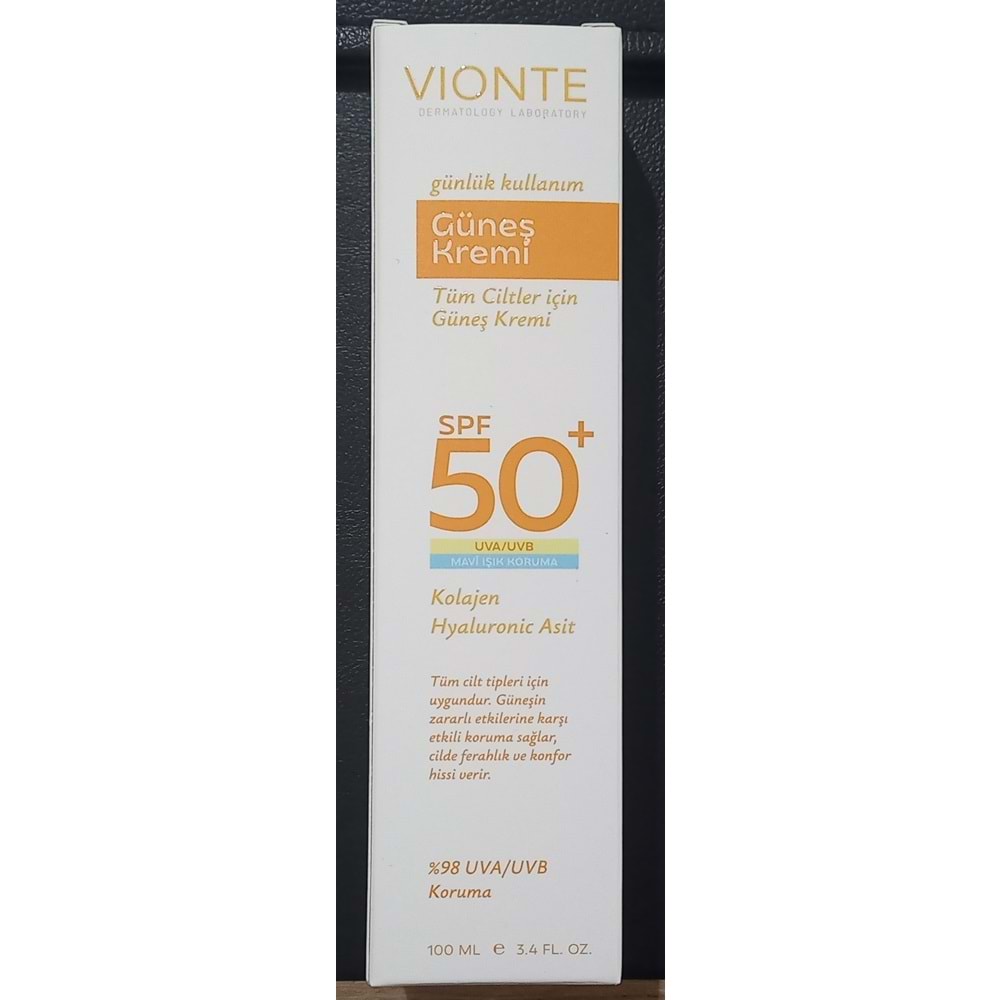 VİONTE SPF50+ GÜNEŞ KREMİ TÜM CİLTLER İÇİN 100 ML