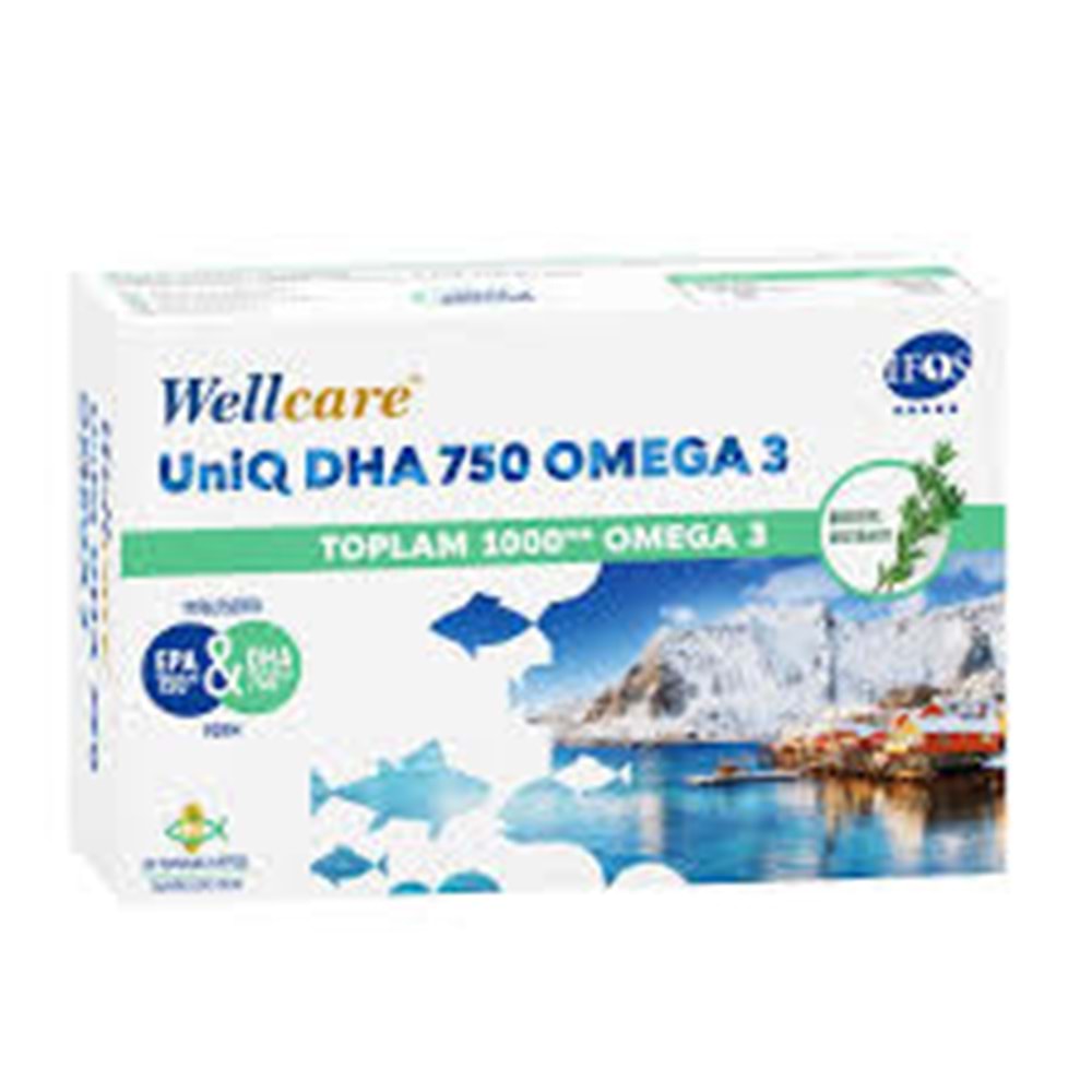 WELLCARE UNİQ 750 OMEGA 3 1000 MG 30 KAPSÜL