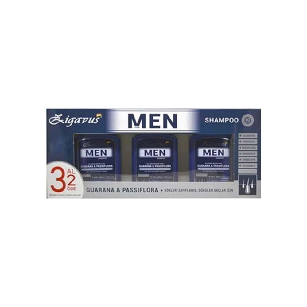 ZİGAVUS MEN GUARANA PASİFLORA ŞAMPUAN 3A 2 ÖDE