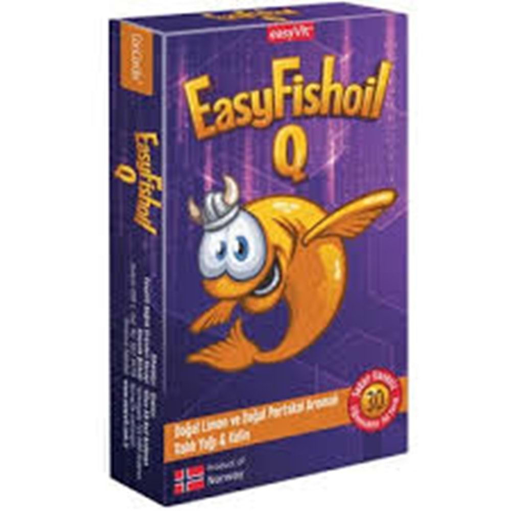 EASYFİSHOİL Q 30 ÇİGNEME TABLETİ ( LİMON VE PORTAKAL AROMALI BALIK YAĞI & KOLİN )