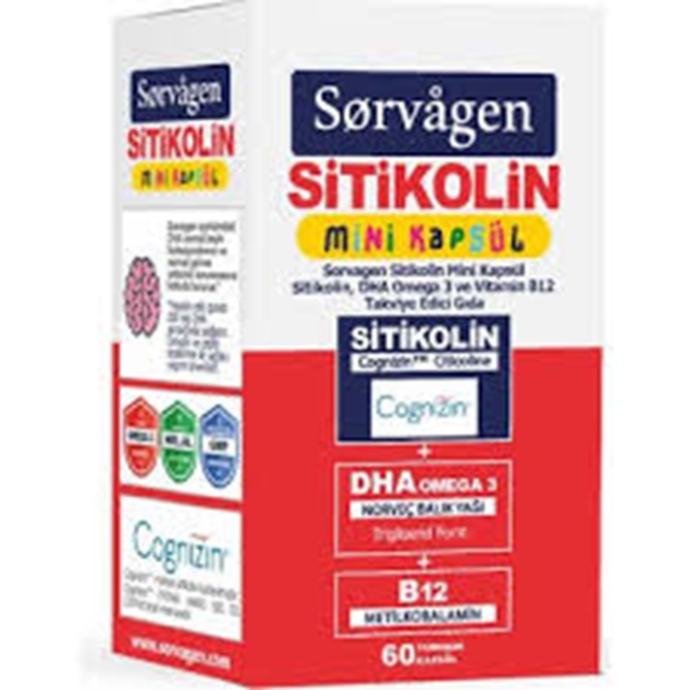 SORVAGEN SİTİKOLİN OMEGA3 B12 MİNİ KAPSÜL 60 YUM KAPSÜL