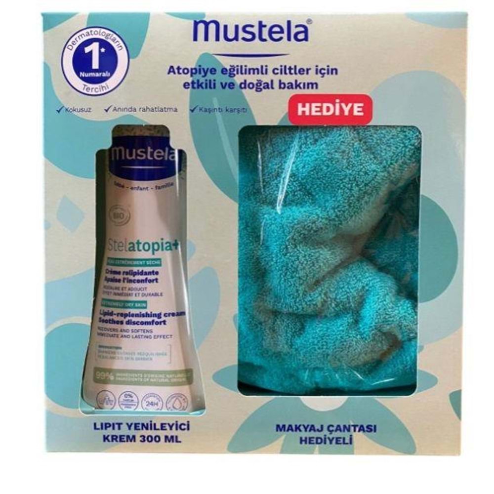 MUSTELA STELATOPİA+ LİPİT YENİLEYİCİ CREME 300 ML +MAKYAJ ÇANTASI HEDİYELİ