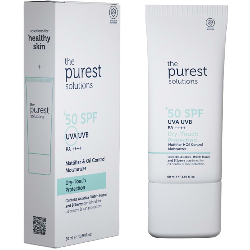 THE PUREST SOLUTİONS DRY-TOUCH PROTECTİON MATTİFİER&OİL CONTROL GÜNEŞ KREMİ SPF50+ 50 ML(MAT BİTİŞLİ YAĞLI CİLTLER İÇİN)