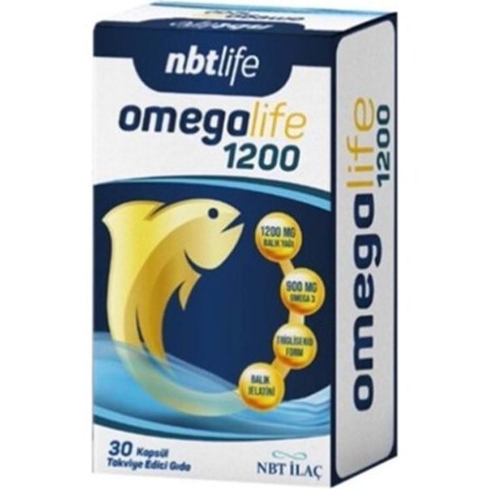 NBT LİFE OMEGA LİFE 1200 30 KAPSÜL (0593)