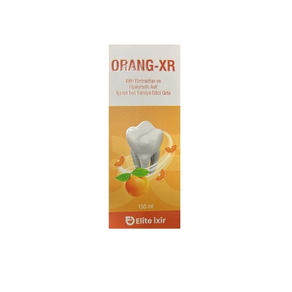 ORANG-XR TAKVİYE EDİCİ GIDA ( HYALURONİK ASİT & PORTAKAL EKSTRATI & ADAÇAYI ) İÇEREN ŞURUP 150 ML ( AĞIZ VE DİŞ HİJYENİ )4405