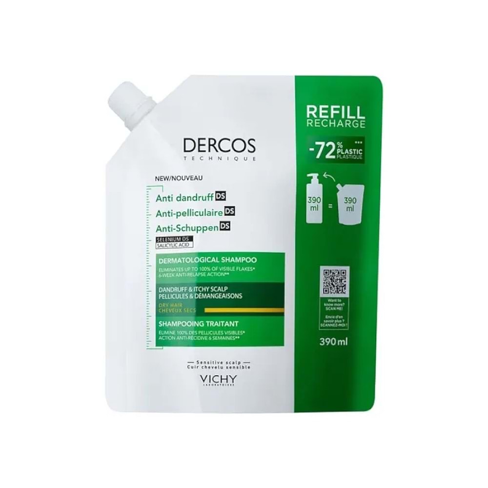 VİCHY DERCOS ŞAMPUAN ANTİ-DANDRUFF KEPEK KARŞITI 390 ML REFİLL ( KURU SAÇLAR İÇİN )2847