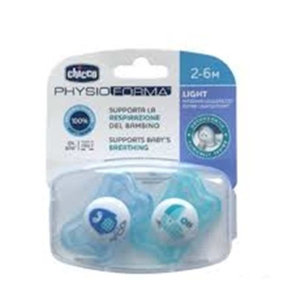 CHICCO PHYSIOFORMA LIGHT SİLİKON EMZİK İKİLİ ERKEK 2+6 M 7074