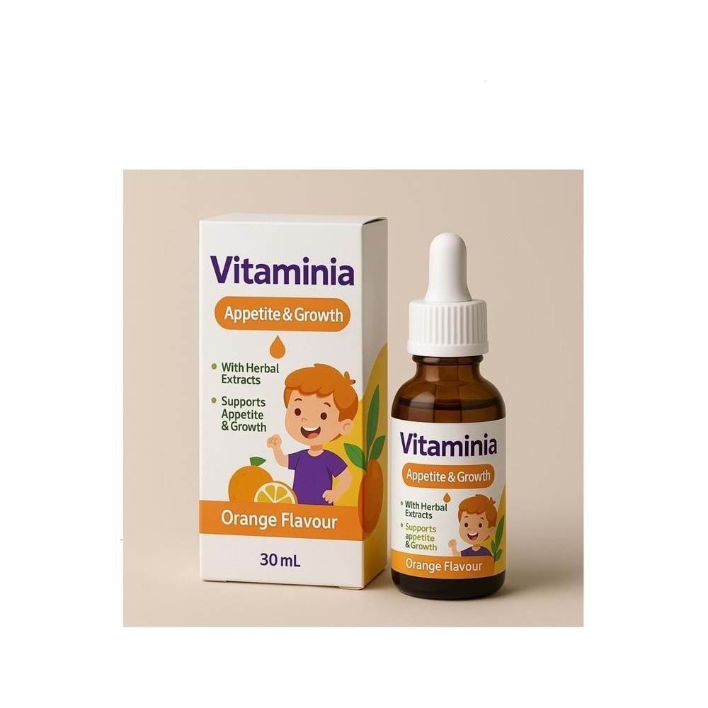 VİTAMİNİA B3 & E & B2 & B6 BİOTİN & FOLİK ASİT 30 ML ( PORTAKAL AROMALI ) ( DEMY PHARMA )