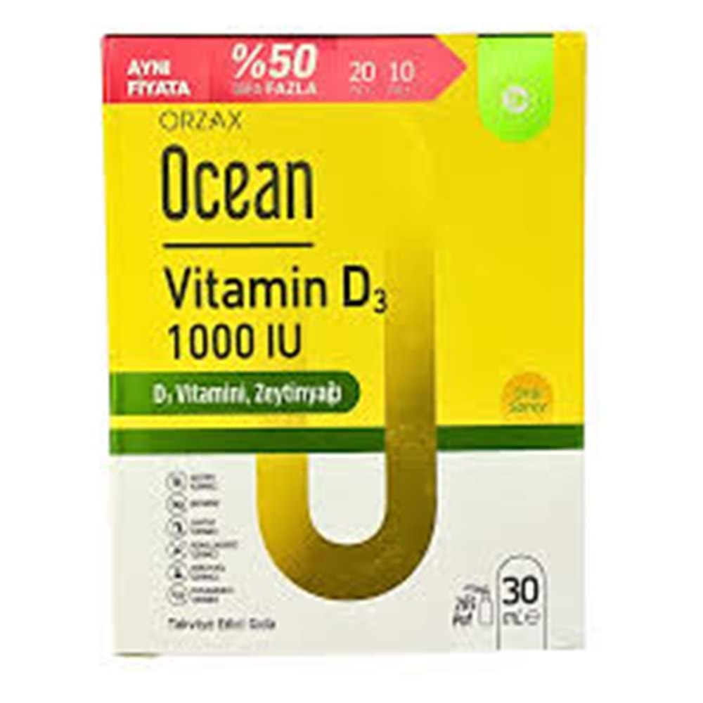 OCEAN VİTAMİN D3 1000 IU 30 ML SPREY 5022