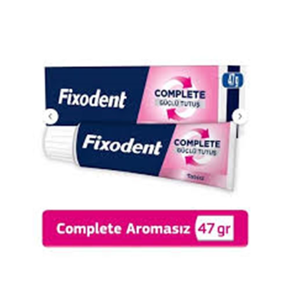 FİXODENT YAPIŞTIRICI 47 GR TAT İÇERMEZ COMPLETE GÜÇLÜ TUTUŞ KREM 3414