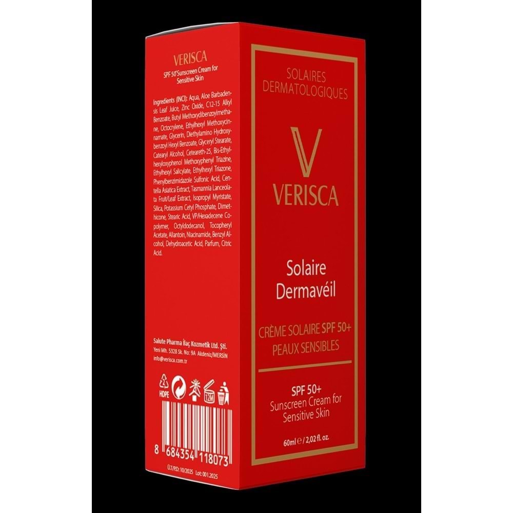 VERISCA SOLAIRE DERMAVEIL 50SPF+ SUNSCREEN CREAM FOR SENSİTİVE SKİN 8073