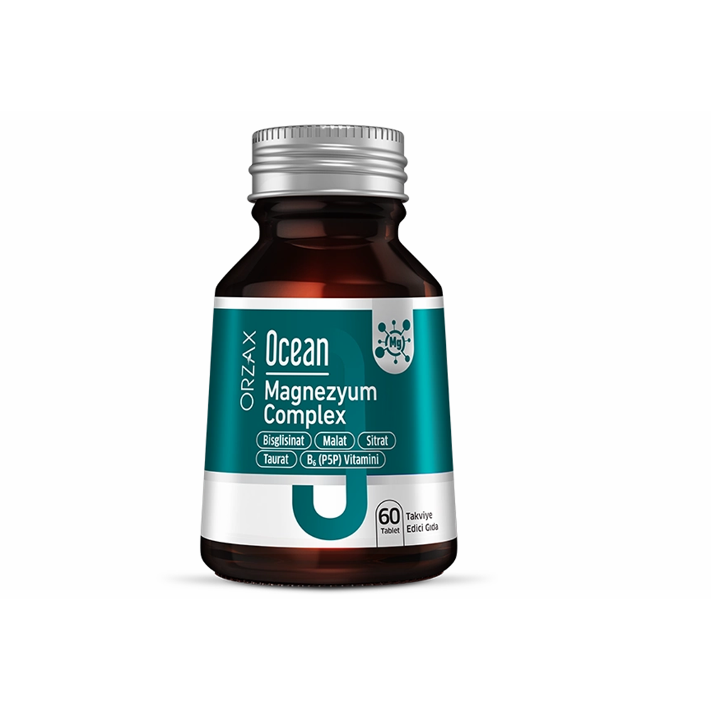 OCEAN MAGNEZYUM COMPLEX 60 TABLET ( BİSGLİSİNAT & MALAT & TAURAT & SİTRAT )5541