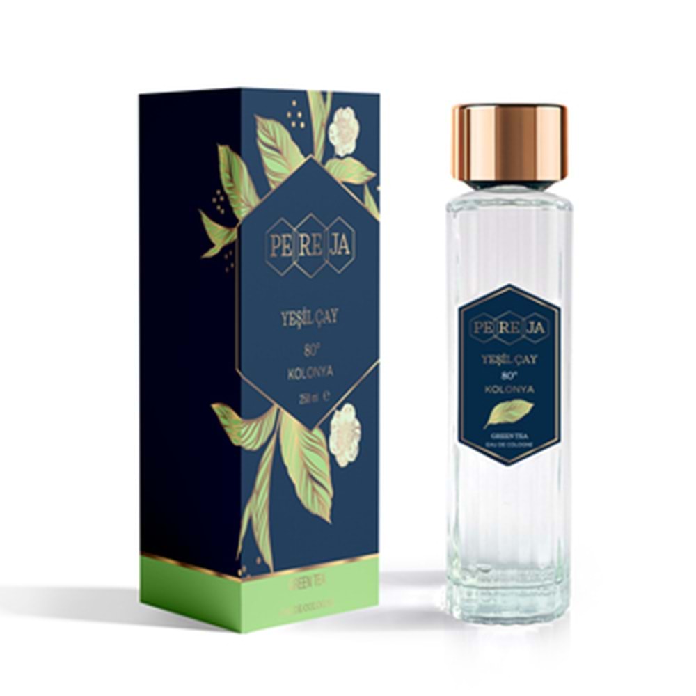 PEREJA PARFÜMLÜ KOLONYA 250 ML CAM ŞİŞE KUTULU ( YEŞİL ÇAY )