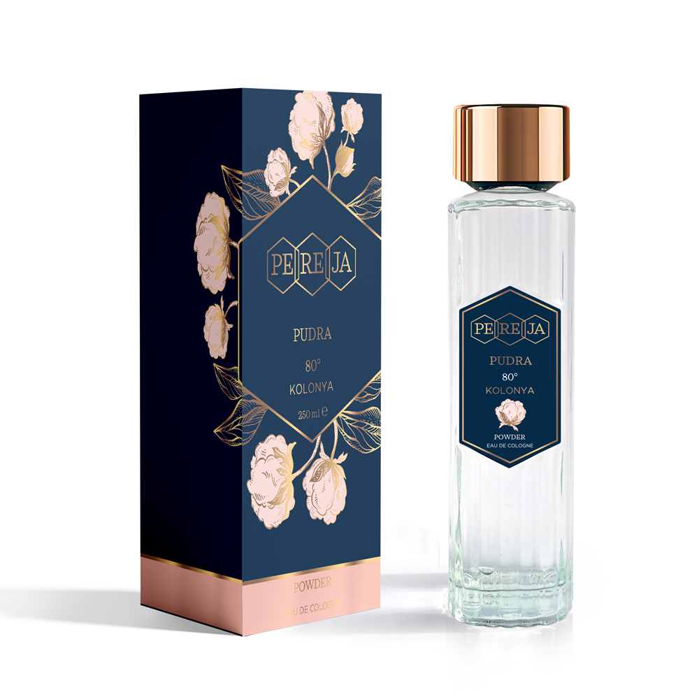 PEREJA PARFÜMLÜ KOLONYA 250 ML CAM ŞİŞE KUTULU (PUDRA )