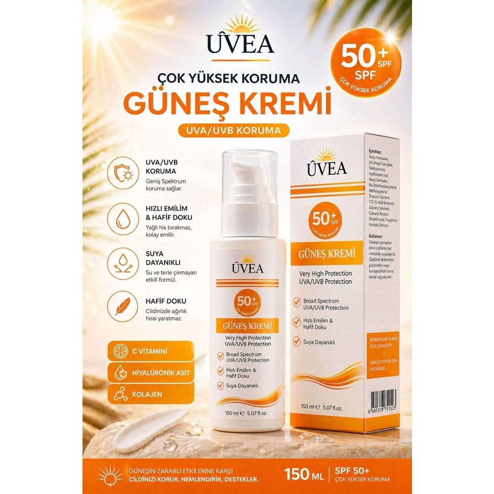 UVEA SPF 50+ GÜNEŞ KREMİ 150 ML 1024