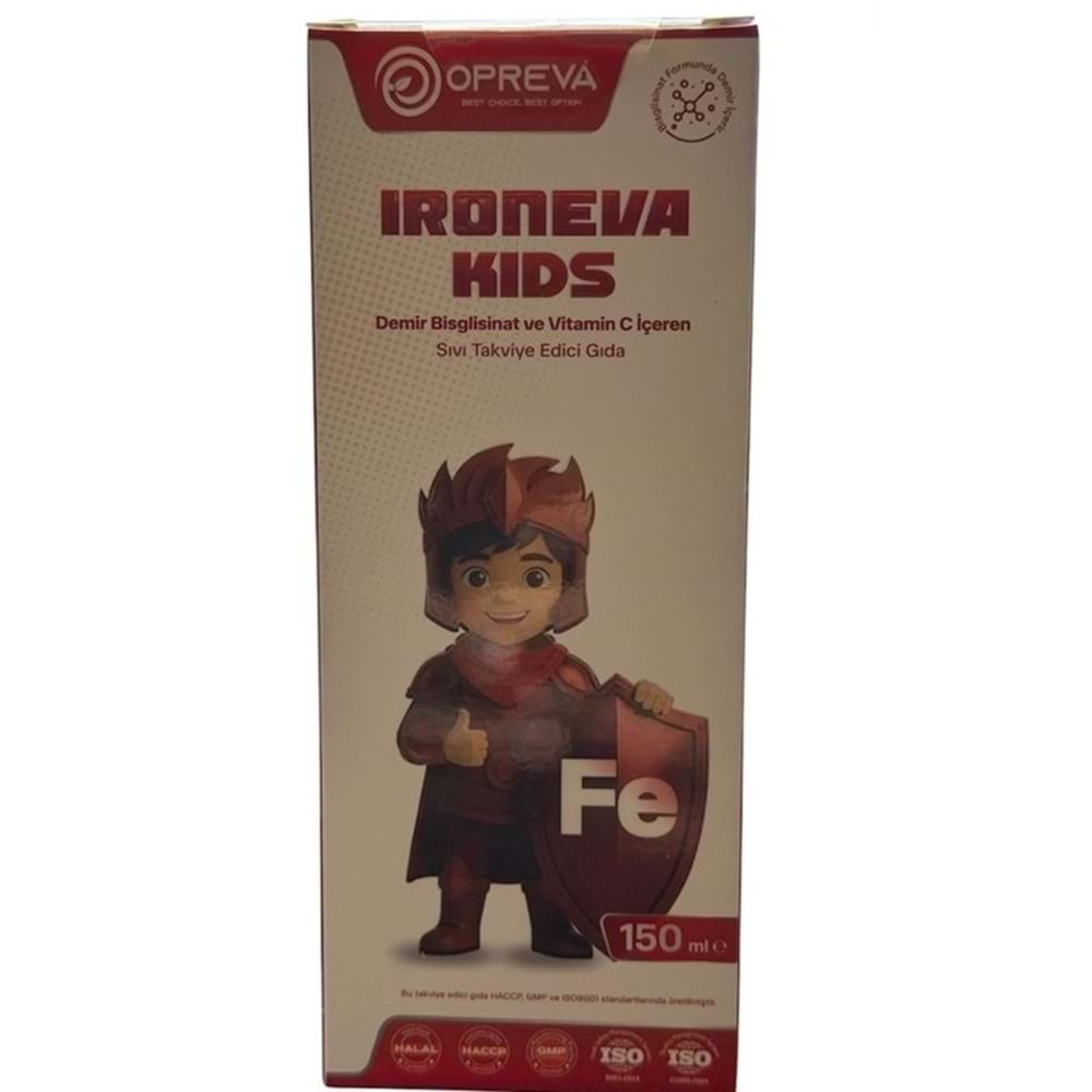 İRONEVA KİDS DEMİR BİSGLİSİNAT ŞURUP 150 ML ( OPREVA ) 3361