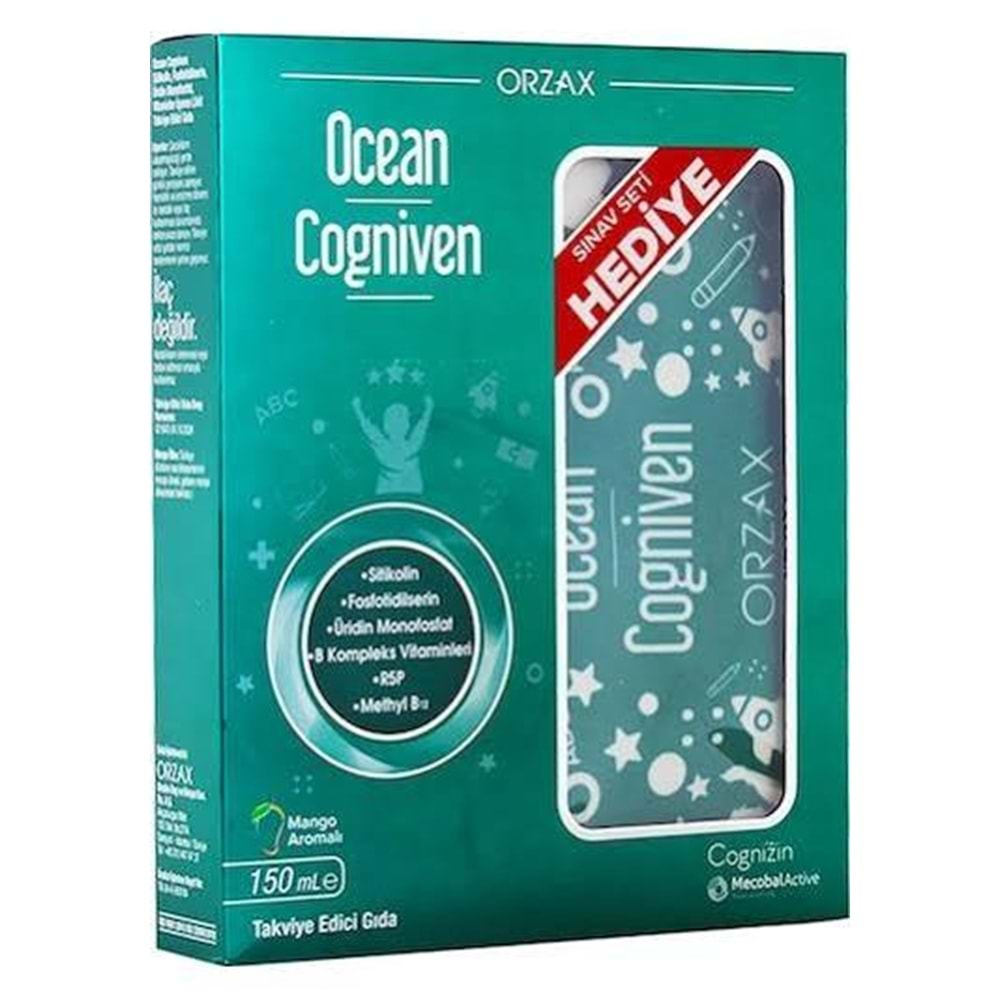 OCEAN COGNİVEN 150 ML ŞURUP ( SİTİKOLİN ) ( MANGO AROMALI ) SINAV SETİ HEDİYE