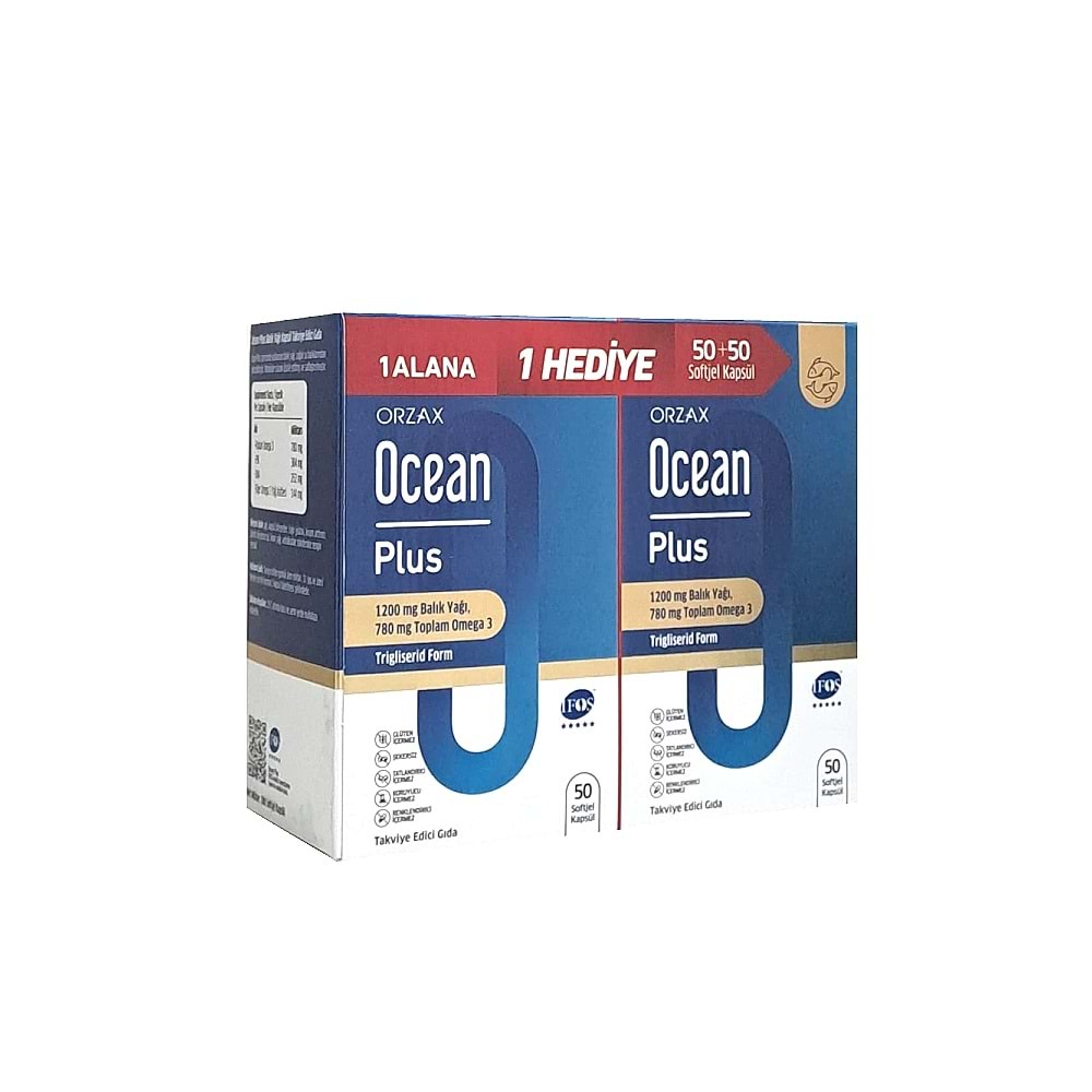 OCEAN PLUS 1200 MG 50+50 SOFTJEL KAPSÜL - 1 ALANA 1 HEDİYE 5190
