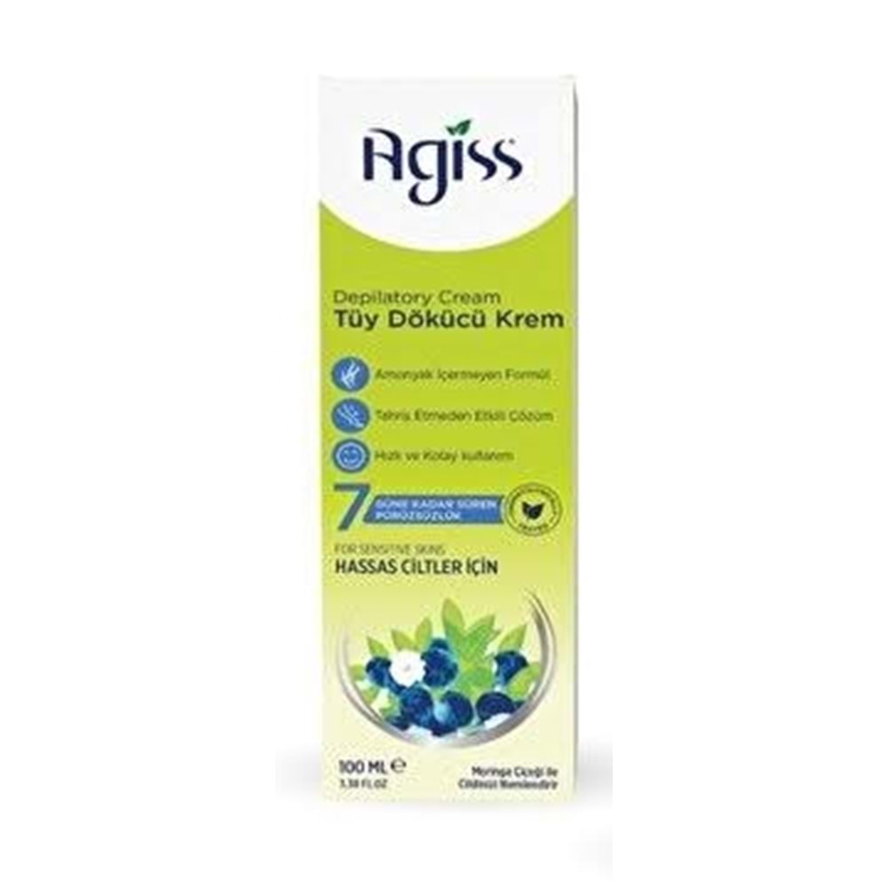 AGİS TÜY DÖKÜCÜ KREM 100 ML HASSAS CİLTLER İÇİN 1136
