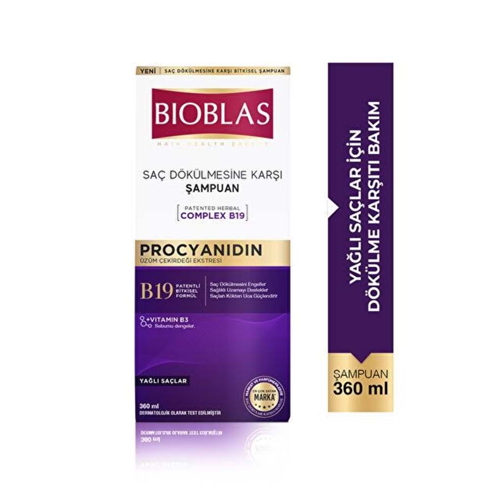 BİOBLAS ŞAMPUAN SAÇ DÖKÜLMESİNE KARŞI PROCYANIDIN 360 ML 4039